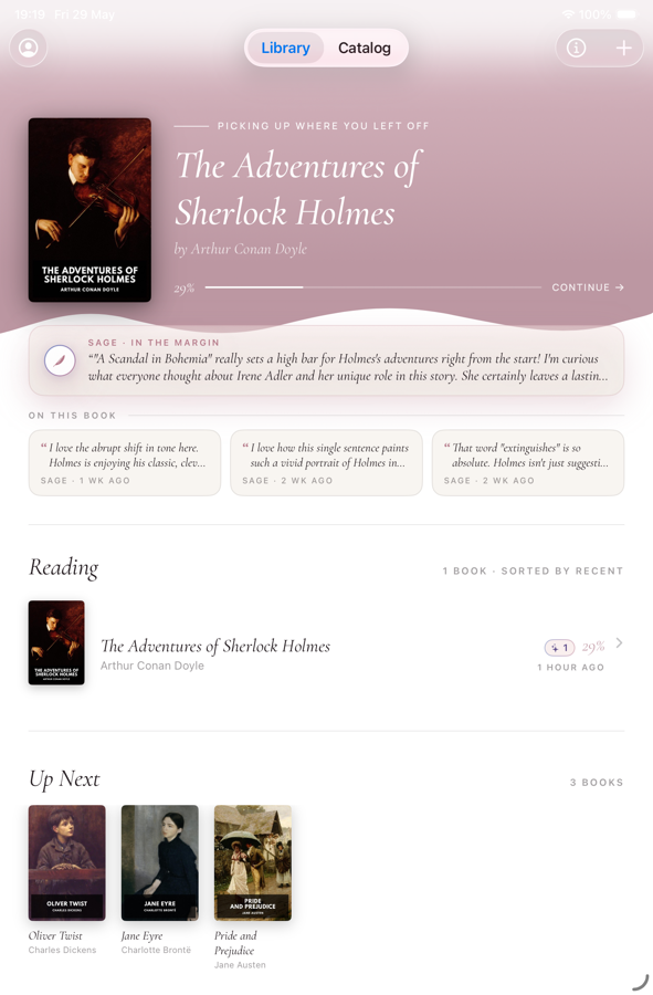Quillet library on iPad